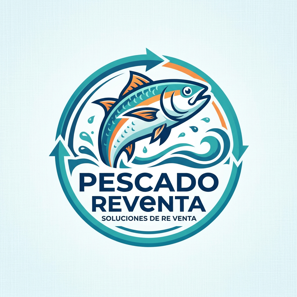 PESCADO REVENTA SOLUCIONES DE REVENTA logo with leaping fish